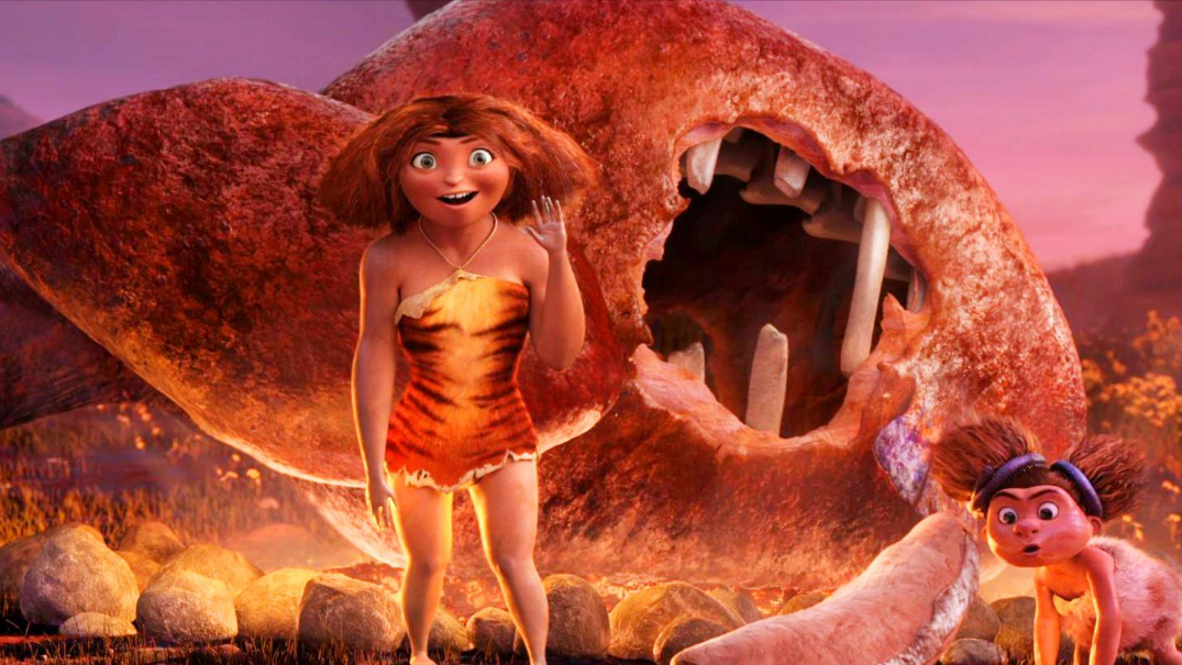 动画喜剧:原始人吃饭太粗犷,一人多高的烤鸡,轻轻松松就吃完了