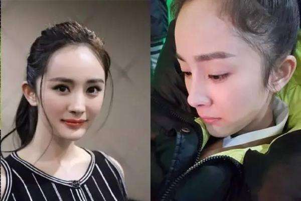 杨幂植发有效果拍新戏女扮男装发际线比白浅男装造型低了很多